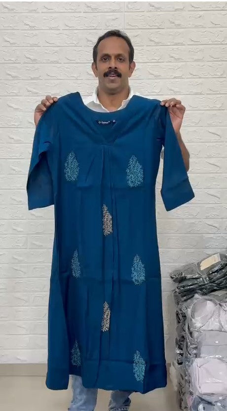 JHUMKOO Kurti – Umbrella Style with Floral Embroidery