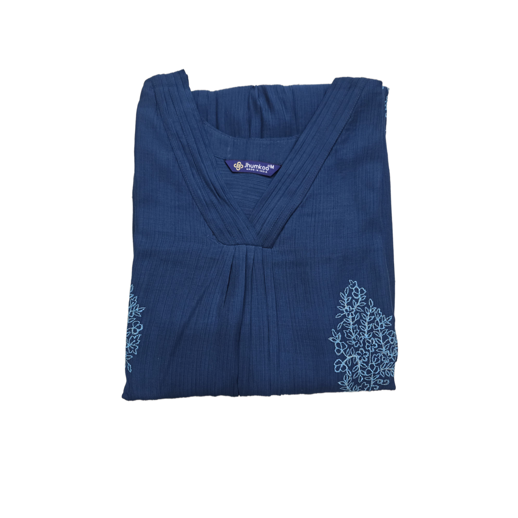 JHUMKOO Kurti – Umbrella Style with Floral Embroidery