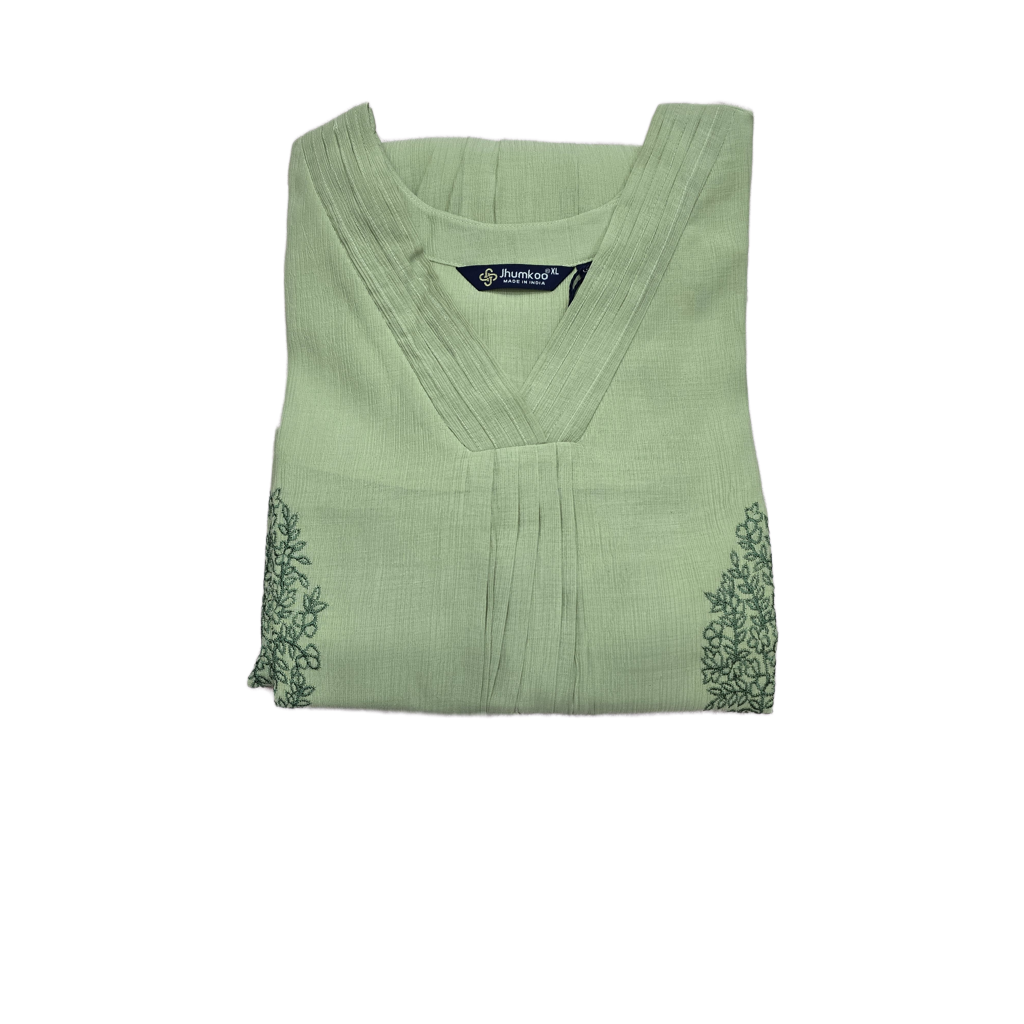 JHUMKOO Kurti – Umbrella Style with Floral Embroidery
