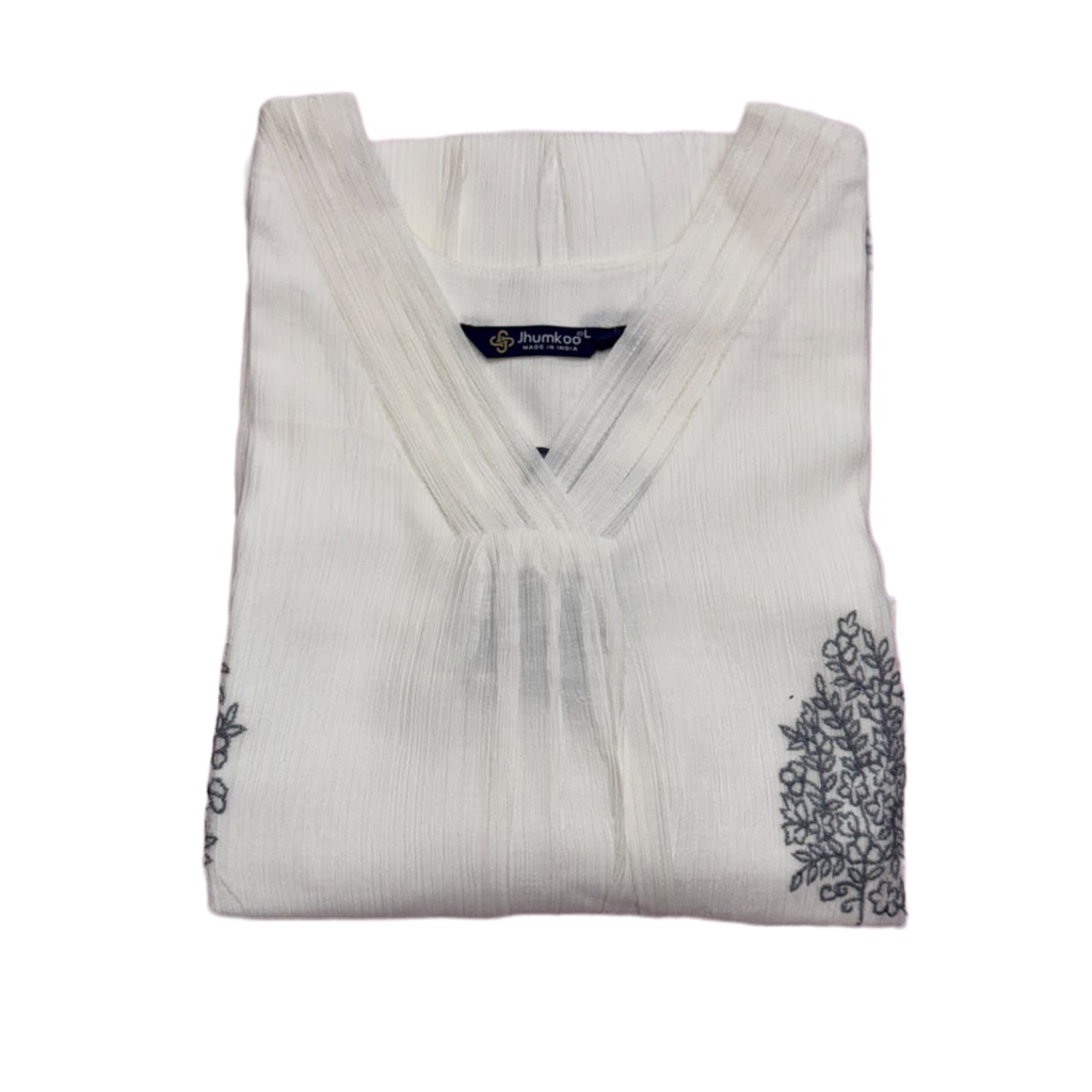 JHUMKOO Kurti – Umbrella Style with Floral Embroidery