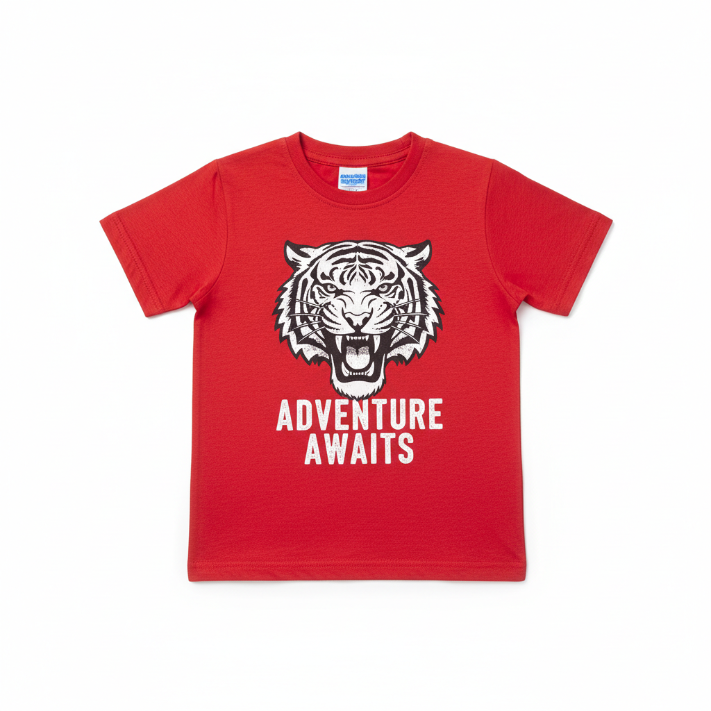 Boys' Red Graphic Printed T-Shirt